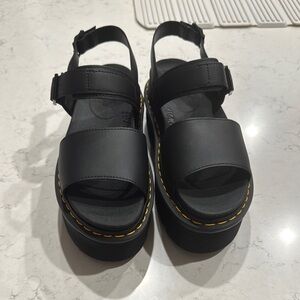 *BRAND NEW* Dr. Martens Black Platform Sandals with Yellow Stitching